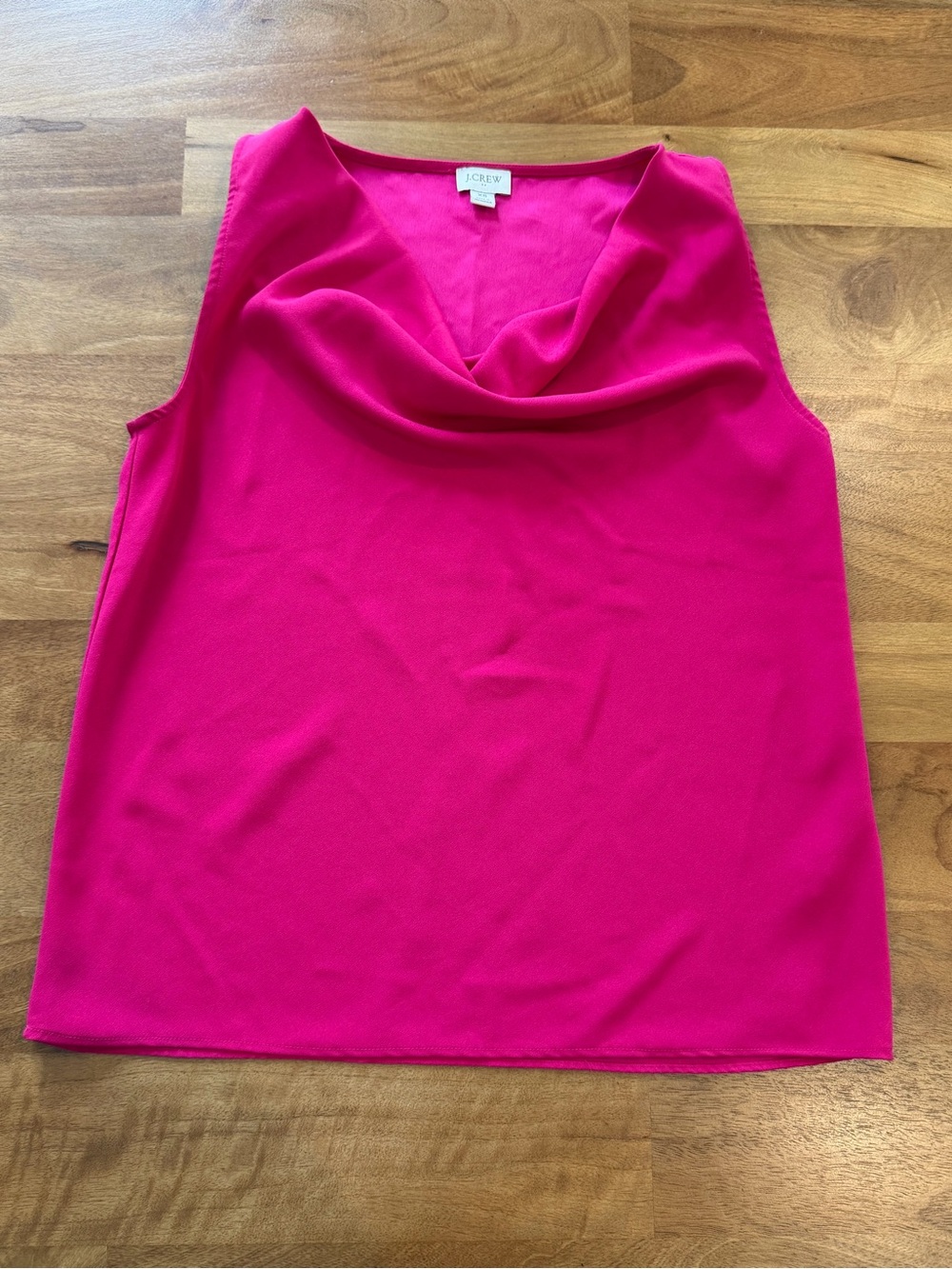 J. Crew Pink Sleeveless Top with Drape Neck Size XS *EUC*